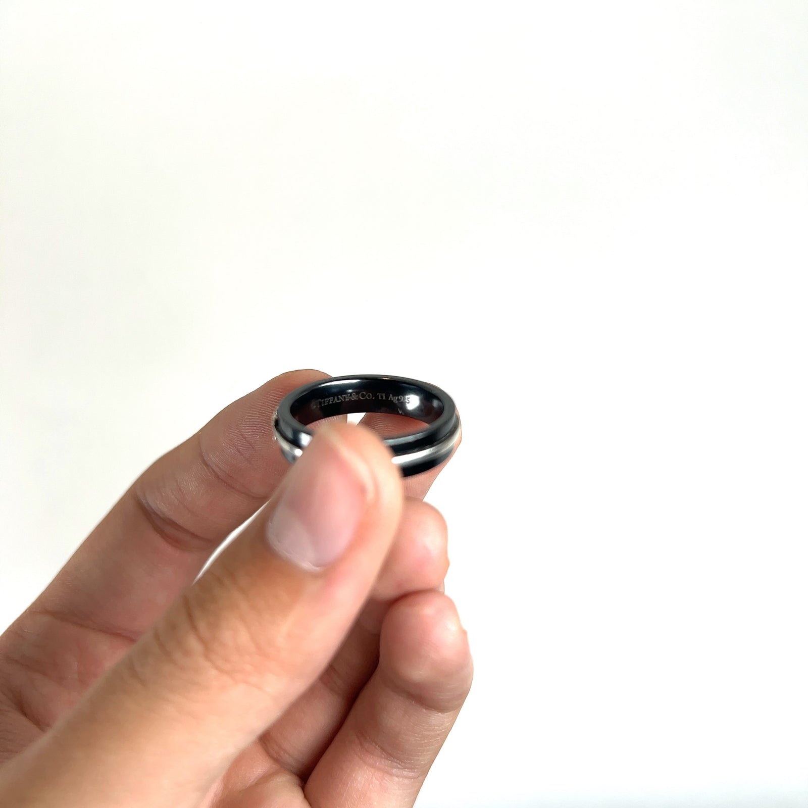 Tiffany & Co. Titanium & Silver T Band Ring
