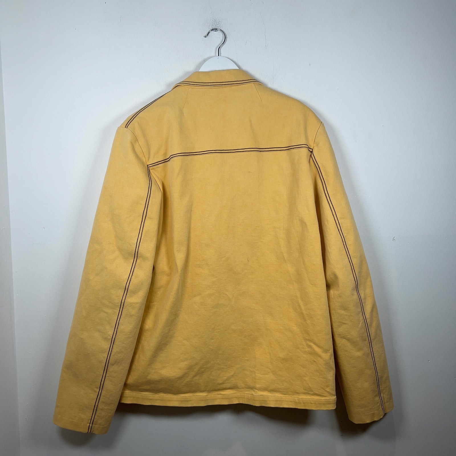 Marni Yellow Stitch Logo Denim Blazer