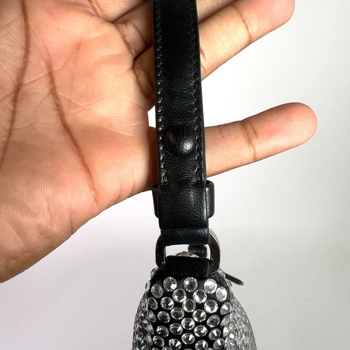Prada Crystal Embellished Triangle Logo Bag