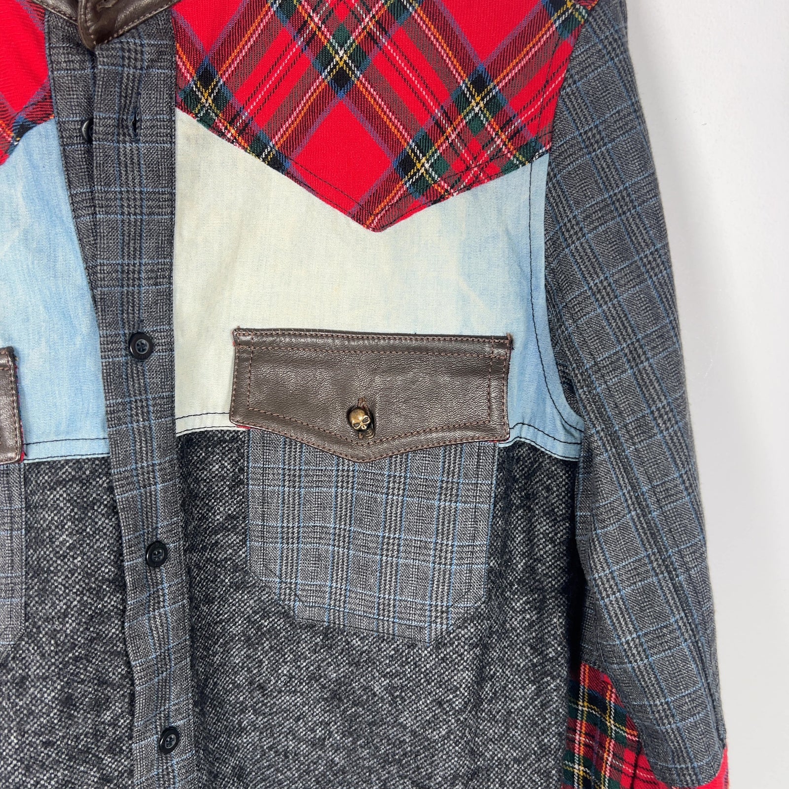 Cavalli Patchwork Button-Up Shirt