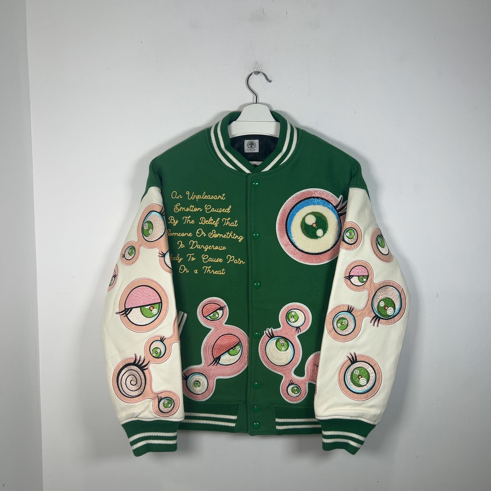 Saint Micheal x Takashi Murakami 'Jellyfish Eyes' Stadium Varsity Jacket