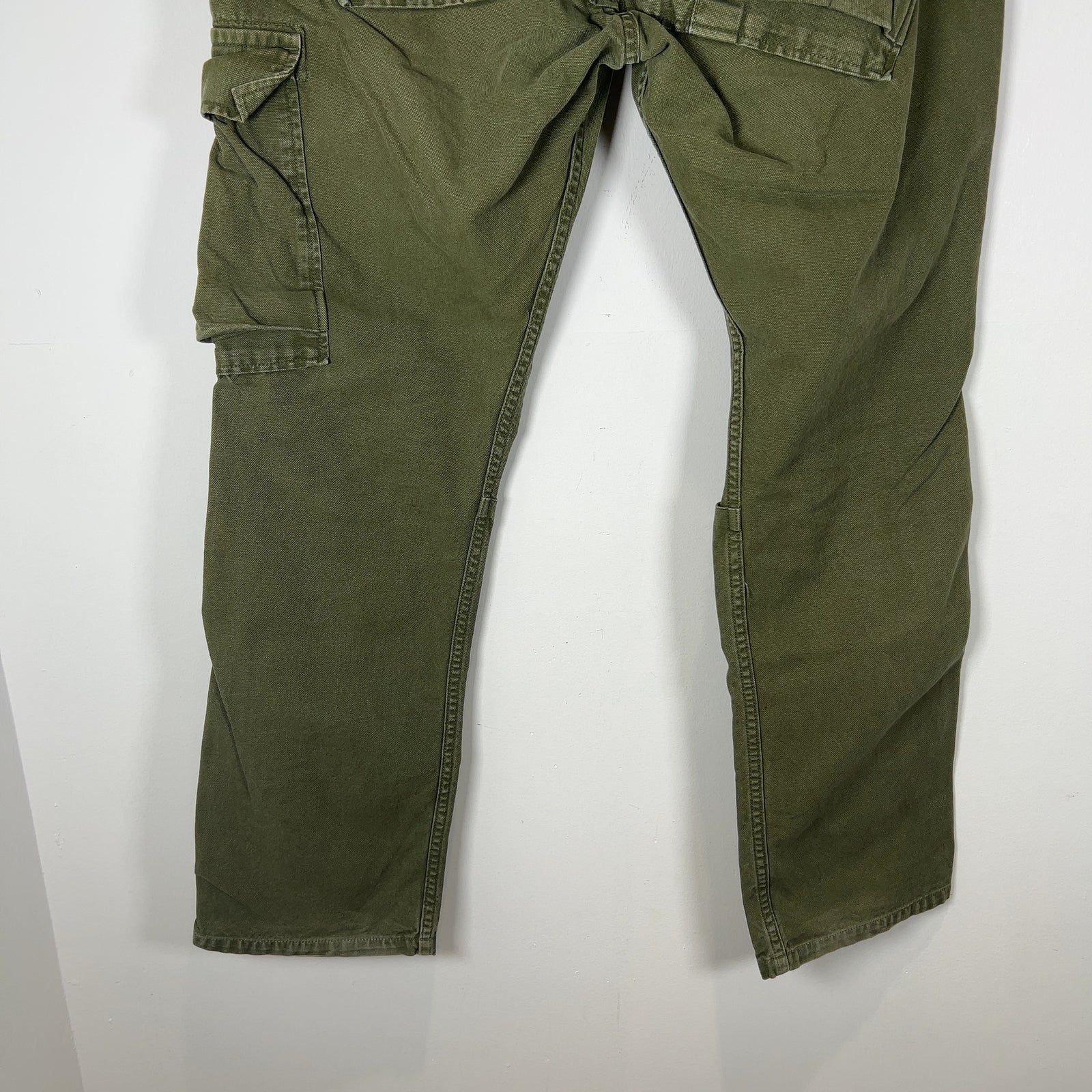 Kapital Green Cargo Pocket Canvas Cargo Pants