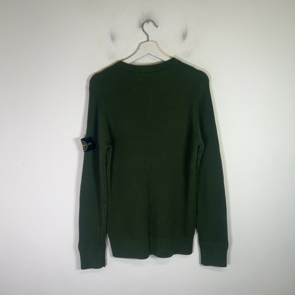 Stone Island Compass Patch Ribbed Knit Sweater