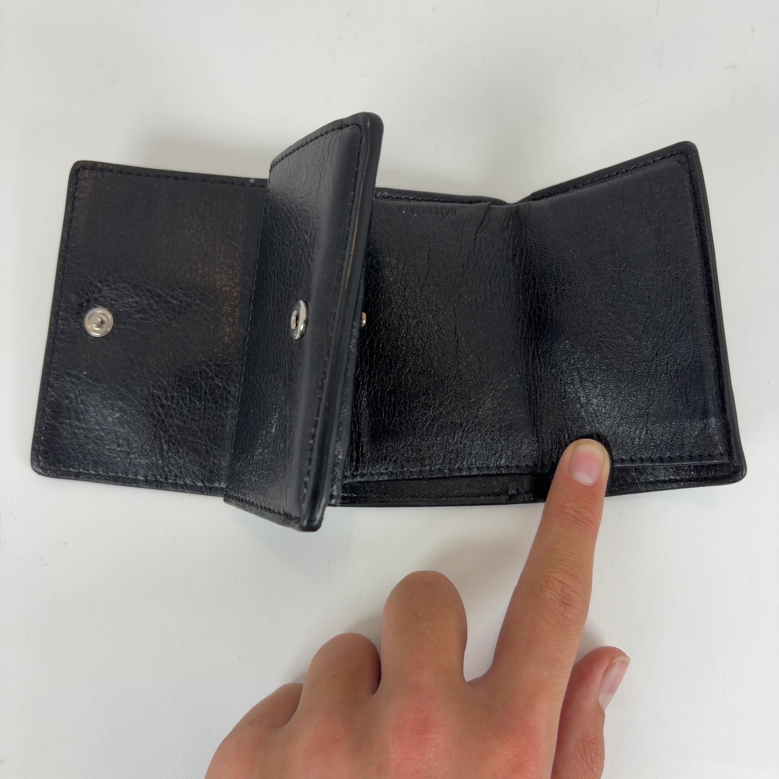 Balenciaga Tri-Fold Graffiti Leather Wallets