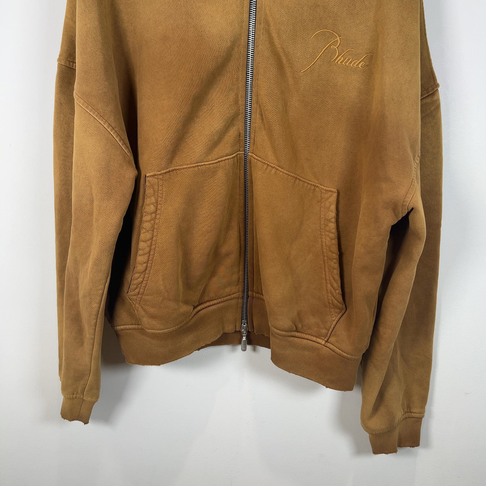 Rhude Sundry Embroidered Logo Zip Up Hoodie