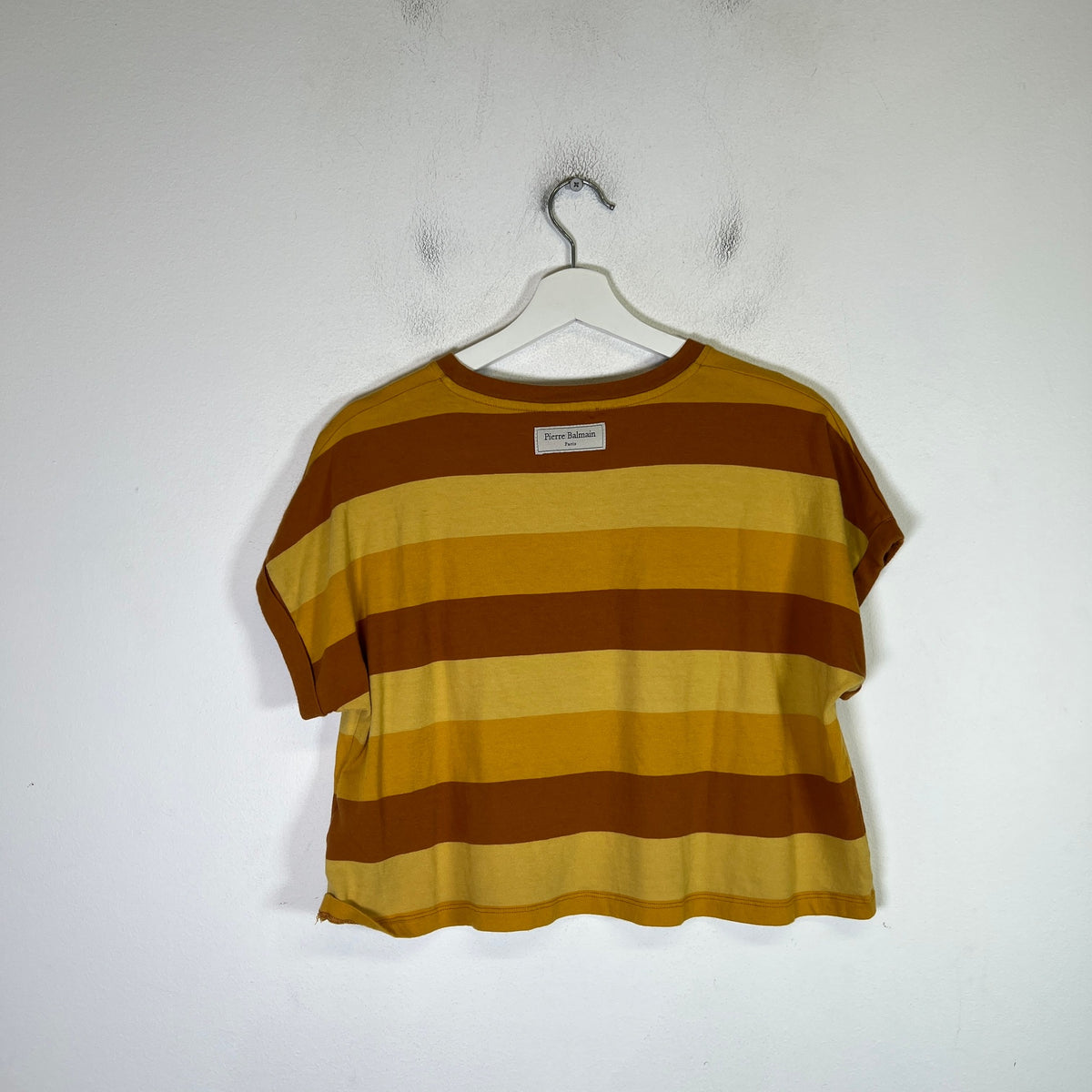 Balmain 70s Flock Logo Cropped T-Shirt
