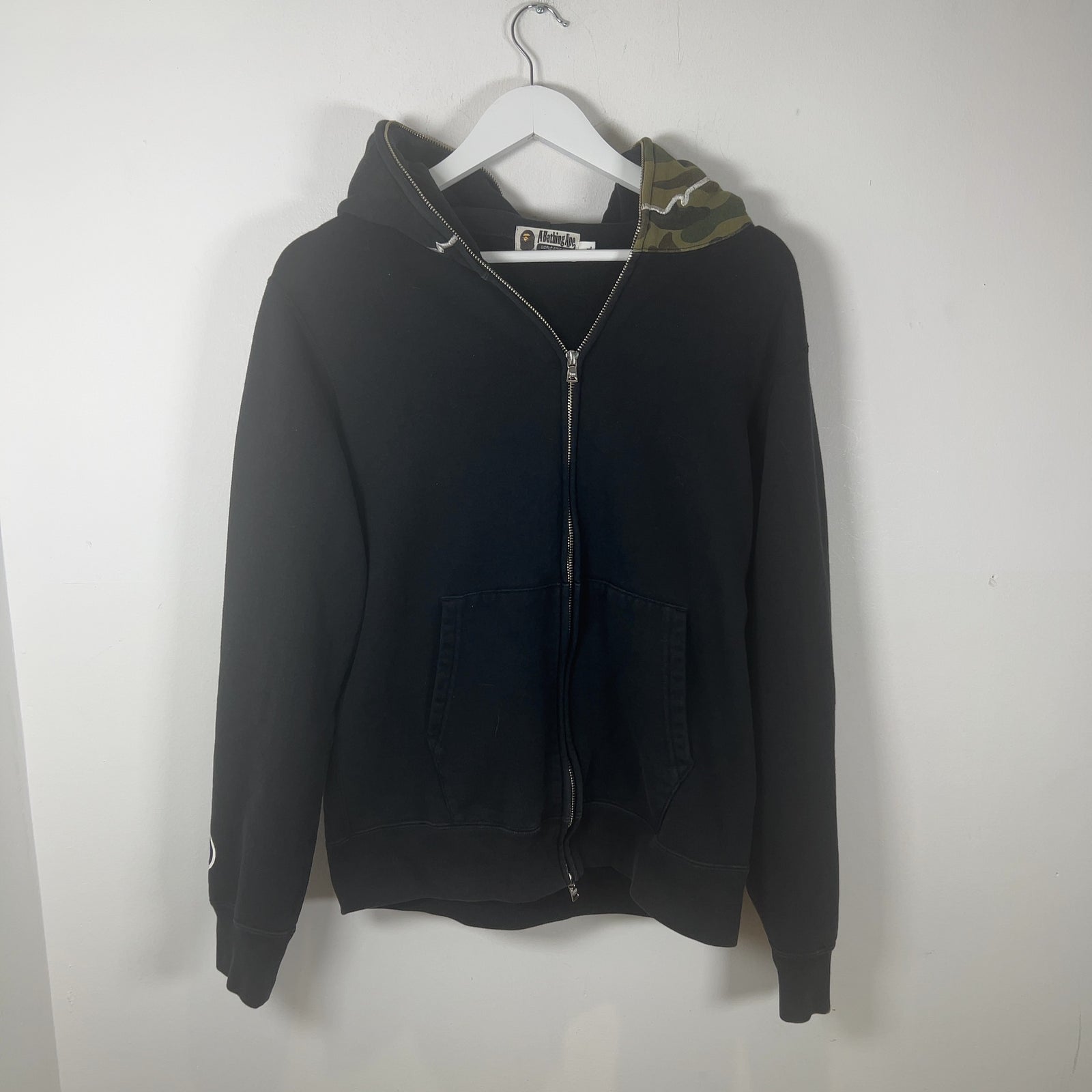 Bape Full Zip Half Camo Hoodie