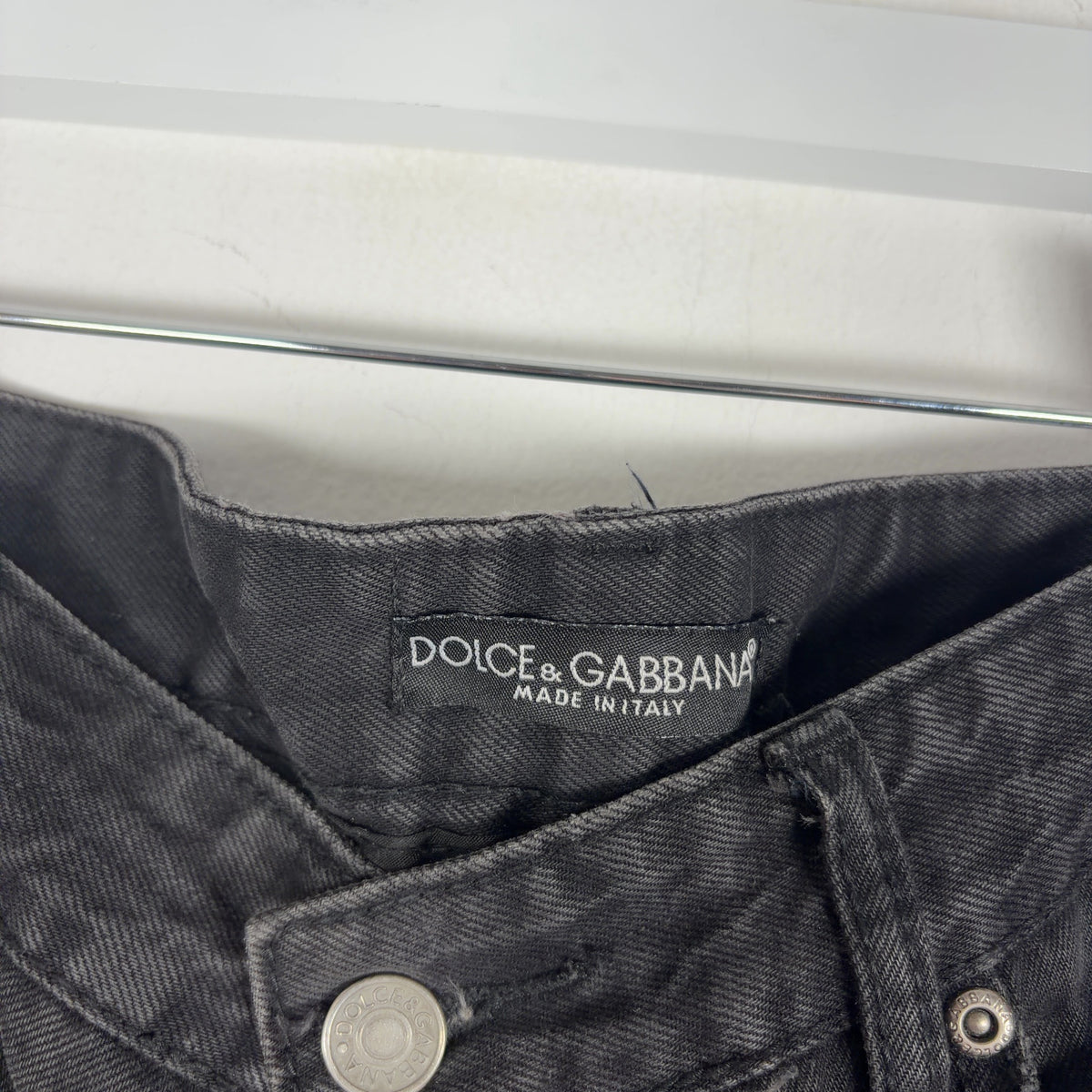 Dolce Gabbana Distressed Patch Jeans
