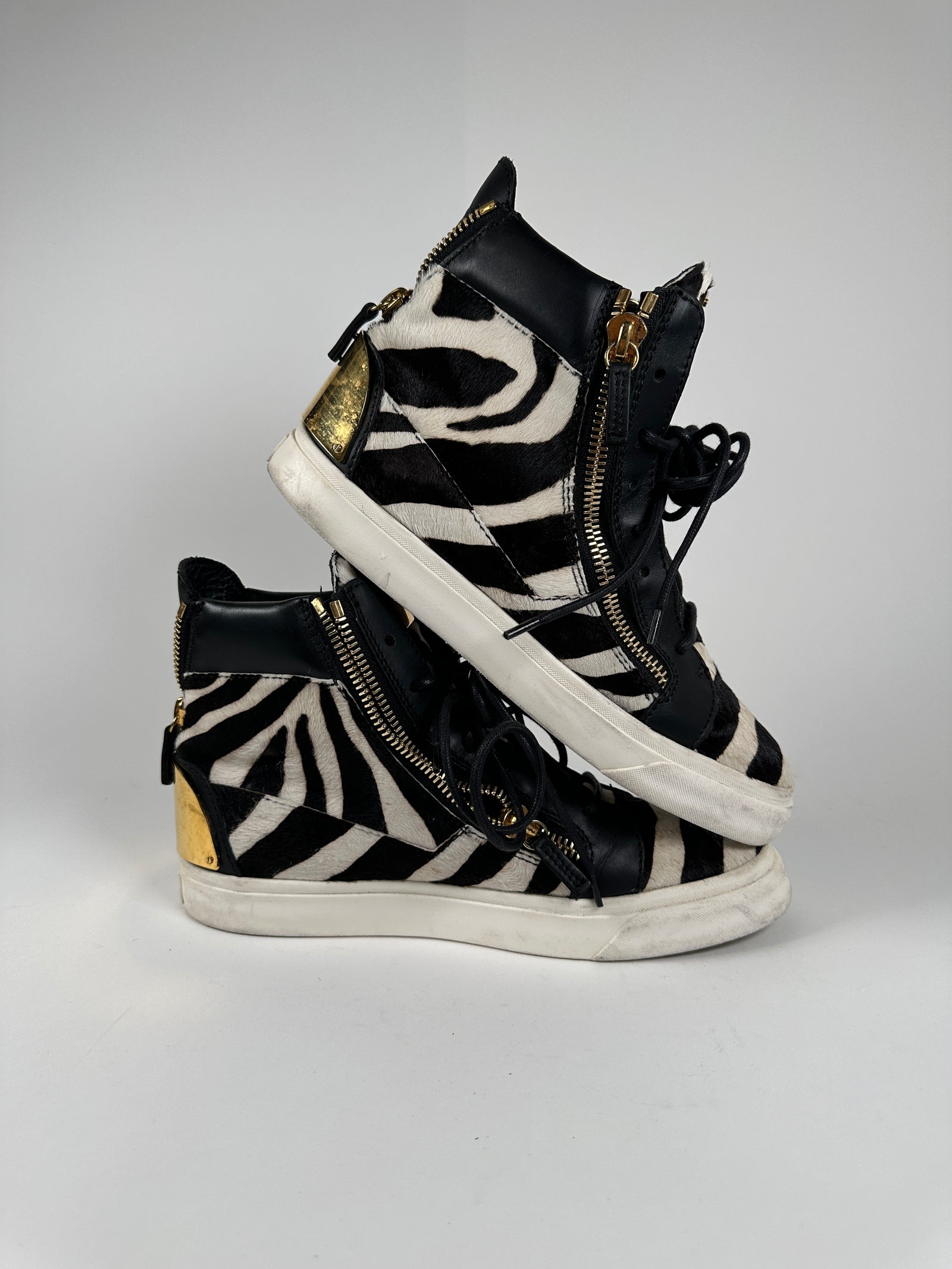 Guiseppe Zanotti Zebra Ponyhair Hightops Size 7