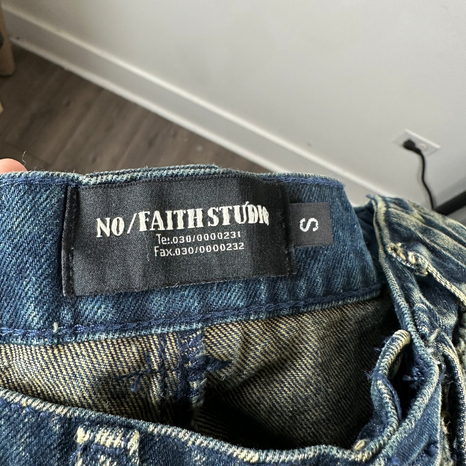 No Faith Distressed Jeans Size 30