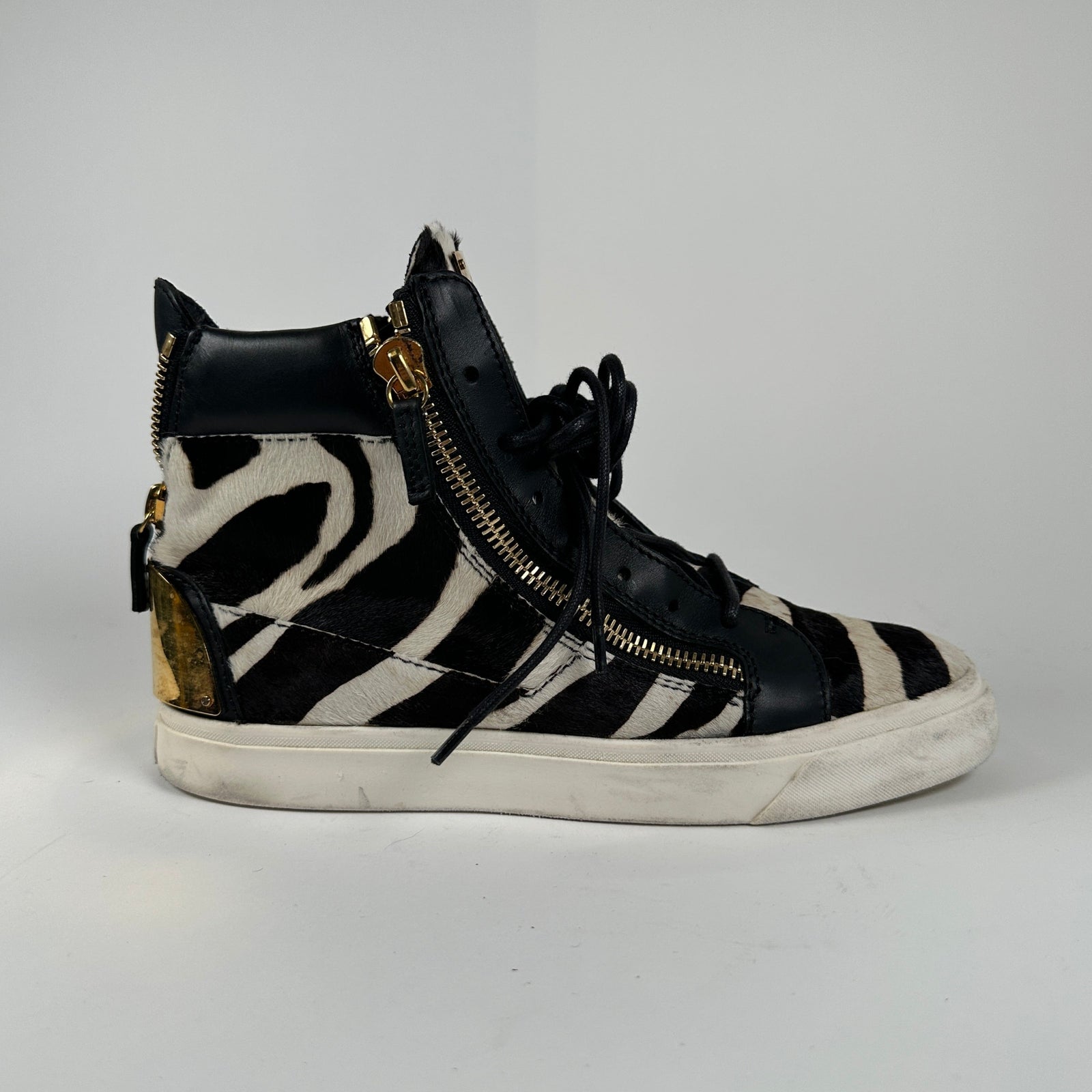 Guiseppe Zanotti Zebra Ponyhair Hightops Size 7