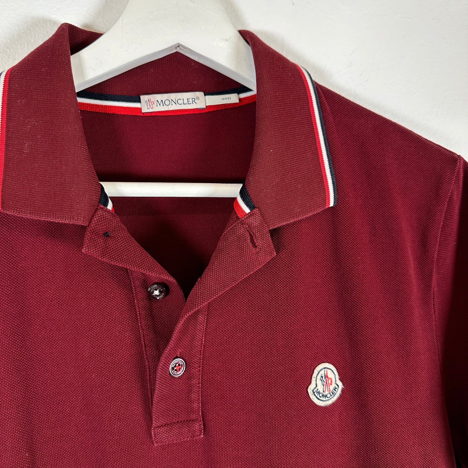 Moncler Maroon Polo Size M