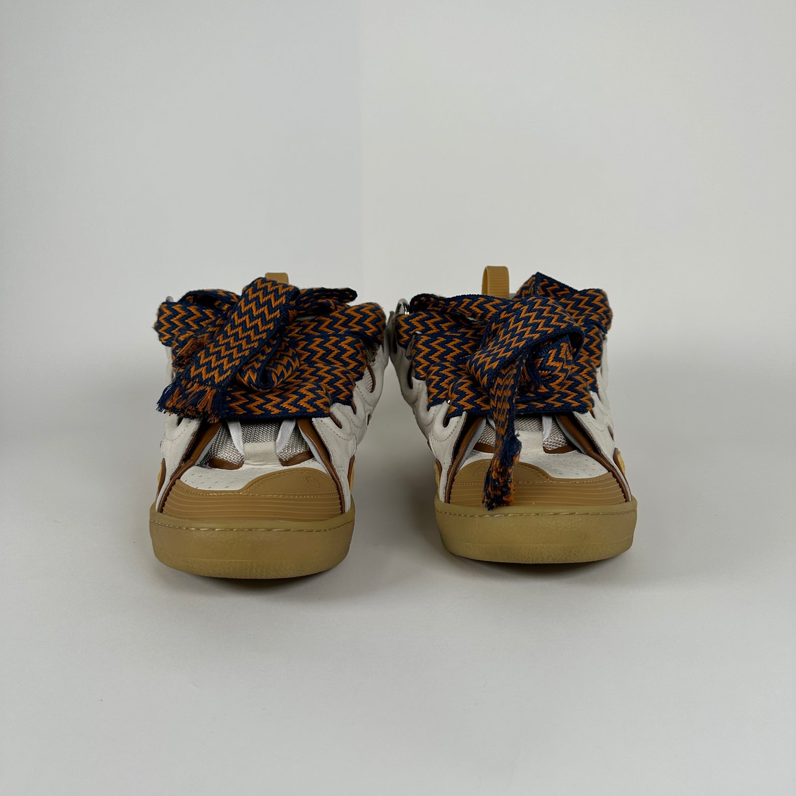 Lanvin Beige/Orange Curb Sneakers Size 41
