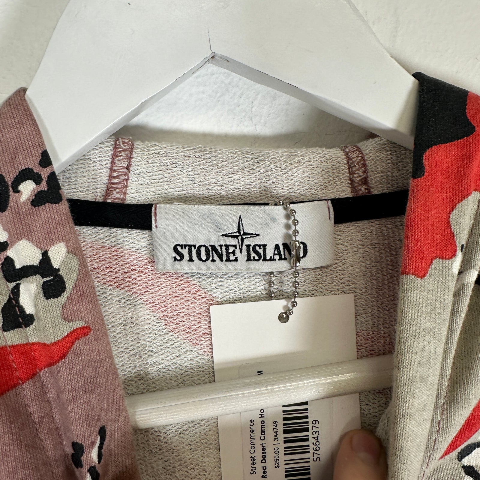 Stone Island Red Desert Camo Hoodie Size M