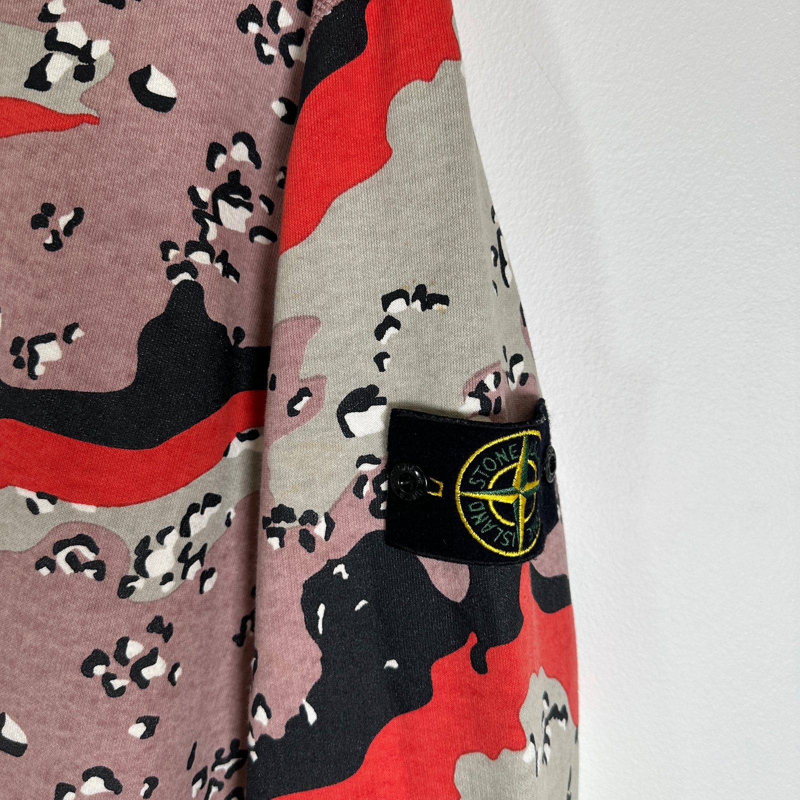 Stone Island Red Desert Camo Hoodie Size M