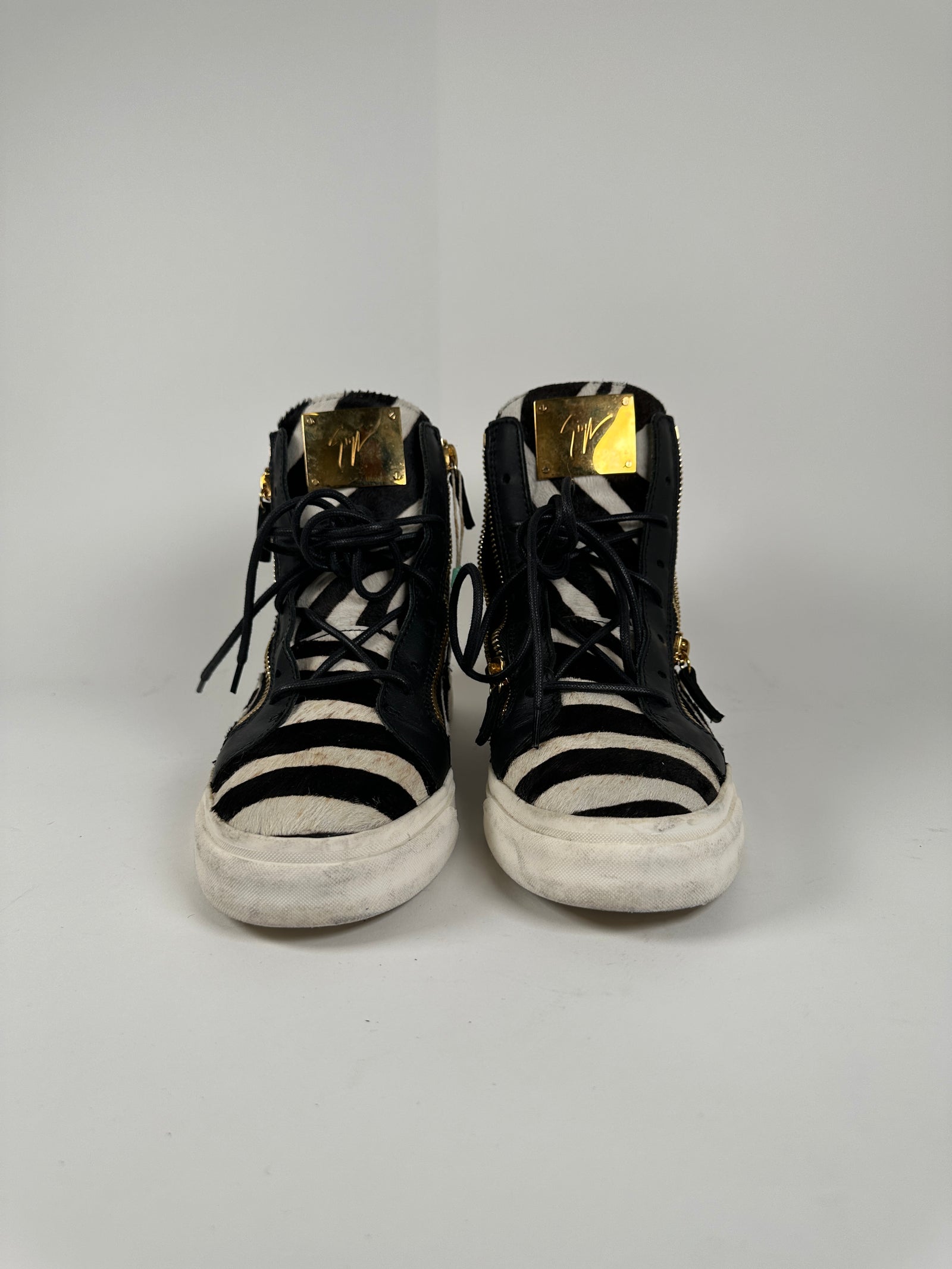Guiseppe Zanotti Zebra Ponyhair Hightops Size 7
