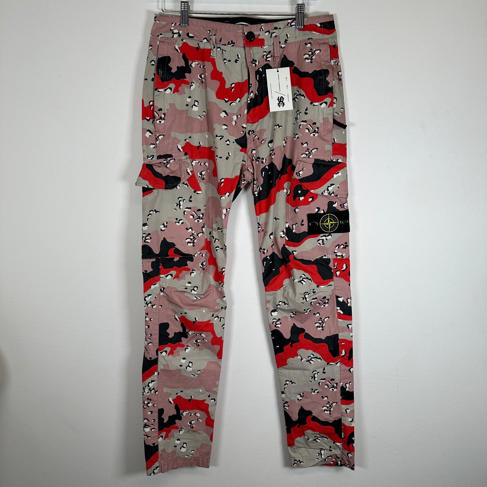 Stone Island Red Desert Camo Pants Size 28