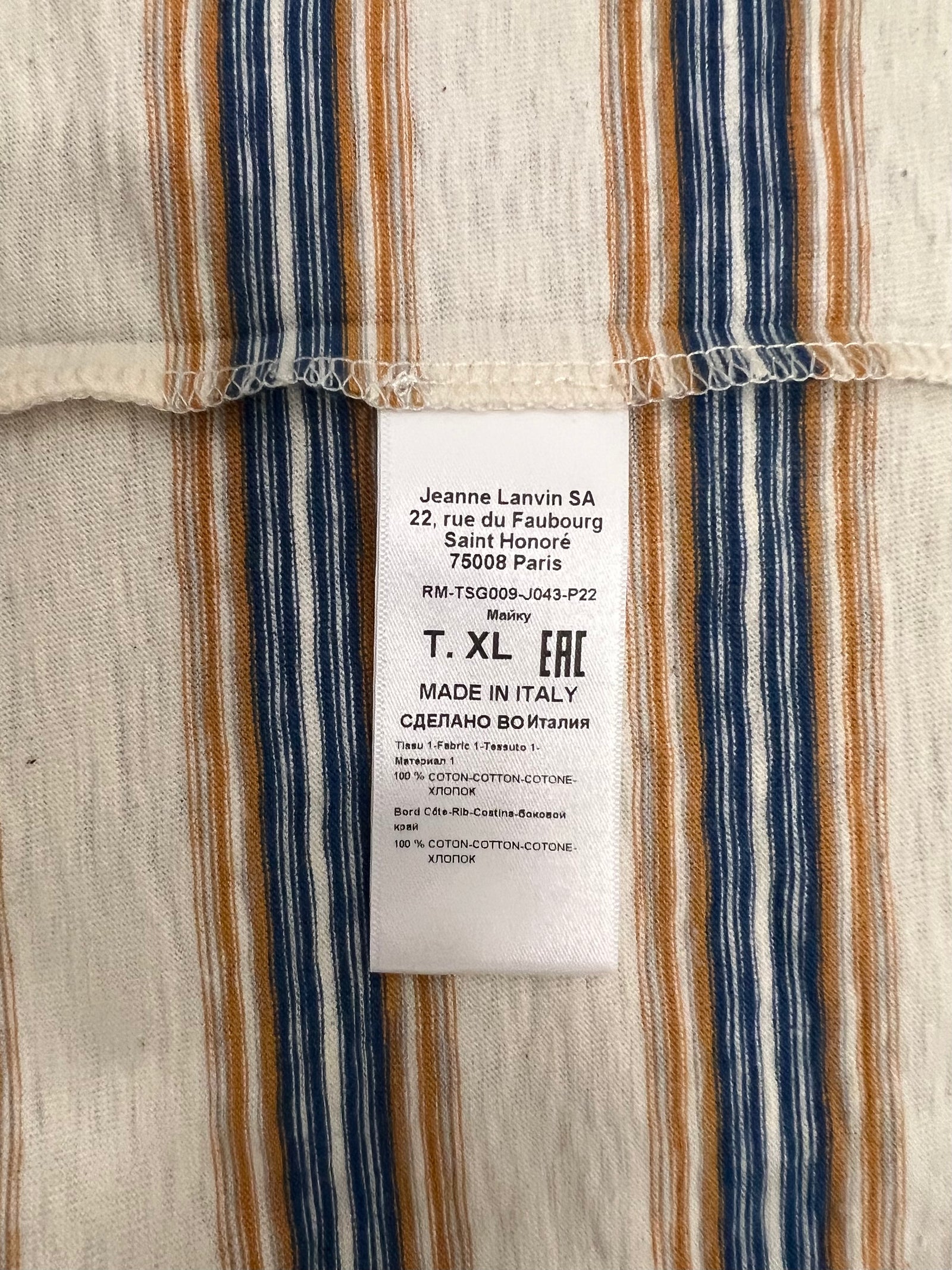 Gallery Dept x Lanvin Stripe T-Shirt Size X-Large