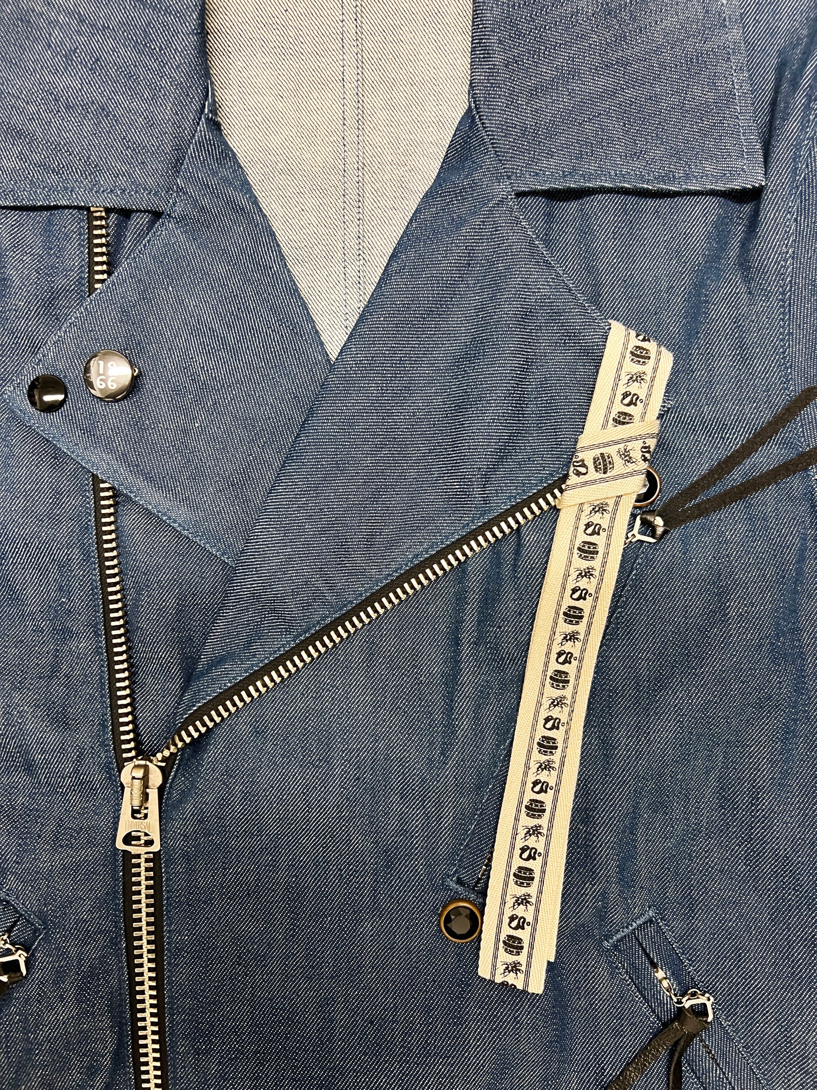 Kapital Denim Moto Jacket Size Medium
