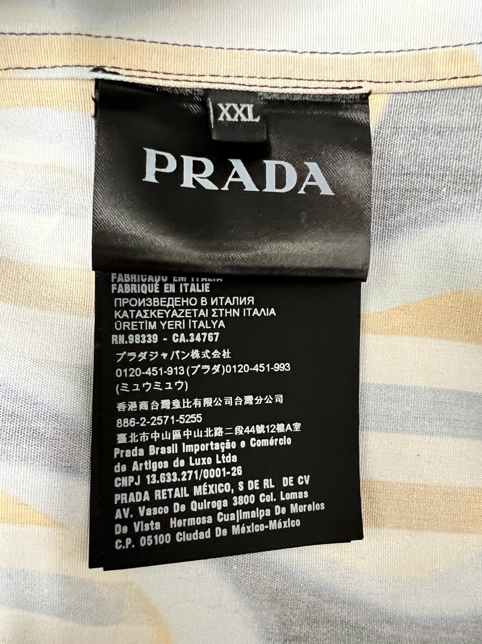 SS21 Prada Double Match Flame Poplin Shirt 2X-Large