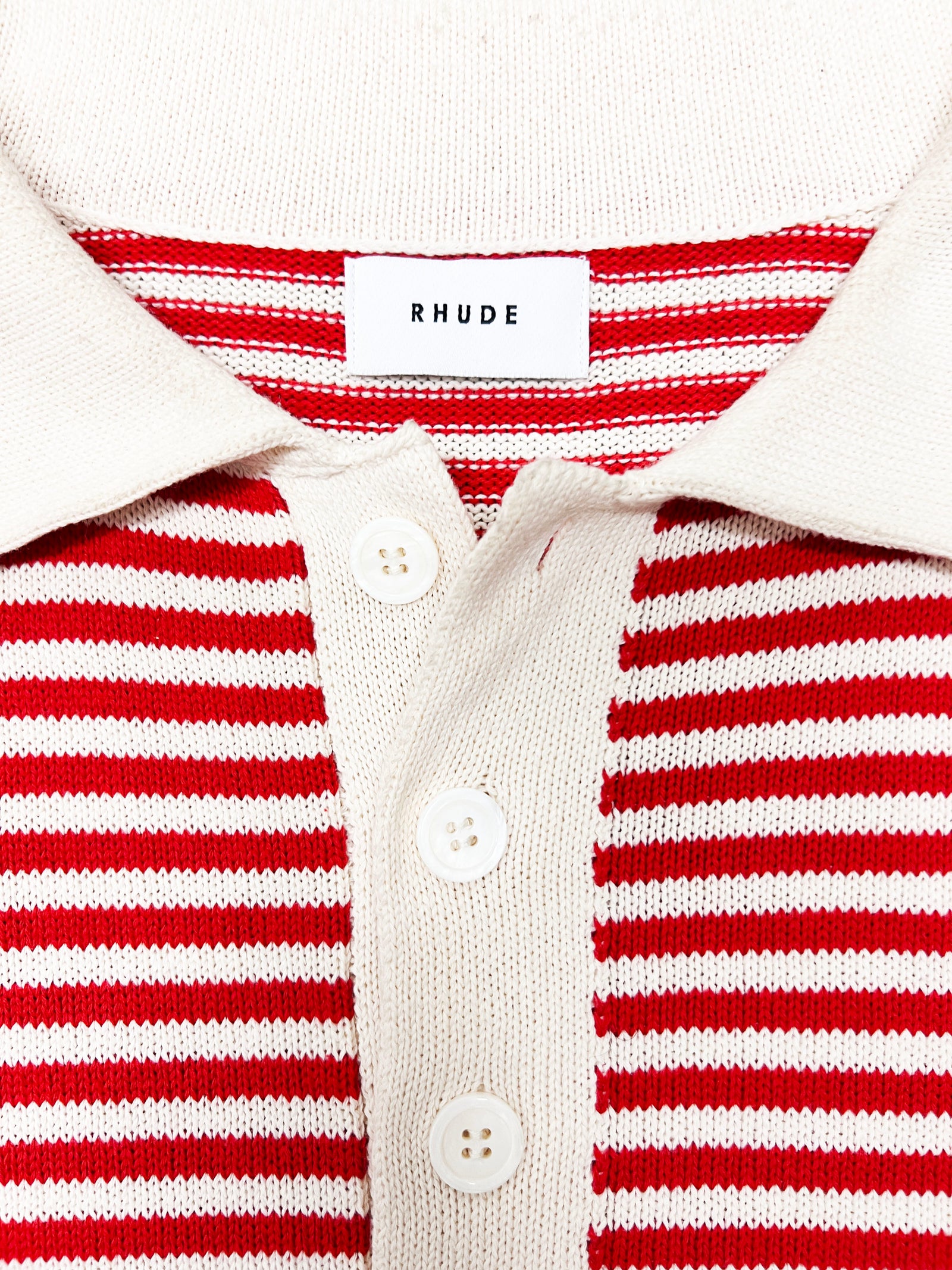 Rhude Stripped Short Sleeve Knit Size Medium