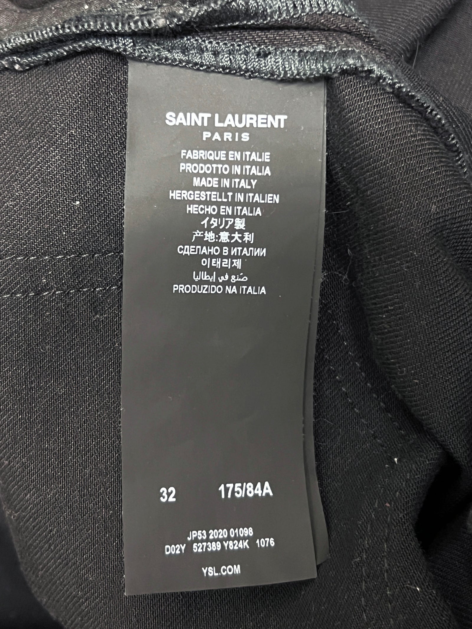 Saint Laurent Wax Dark Wash Jeans Size 32