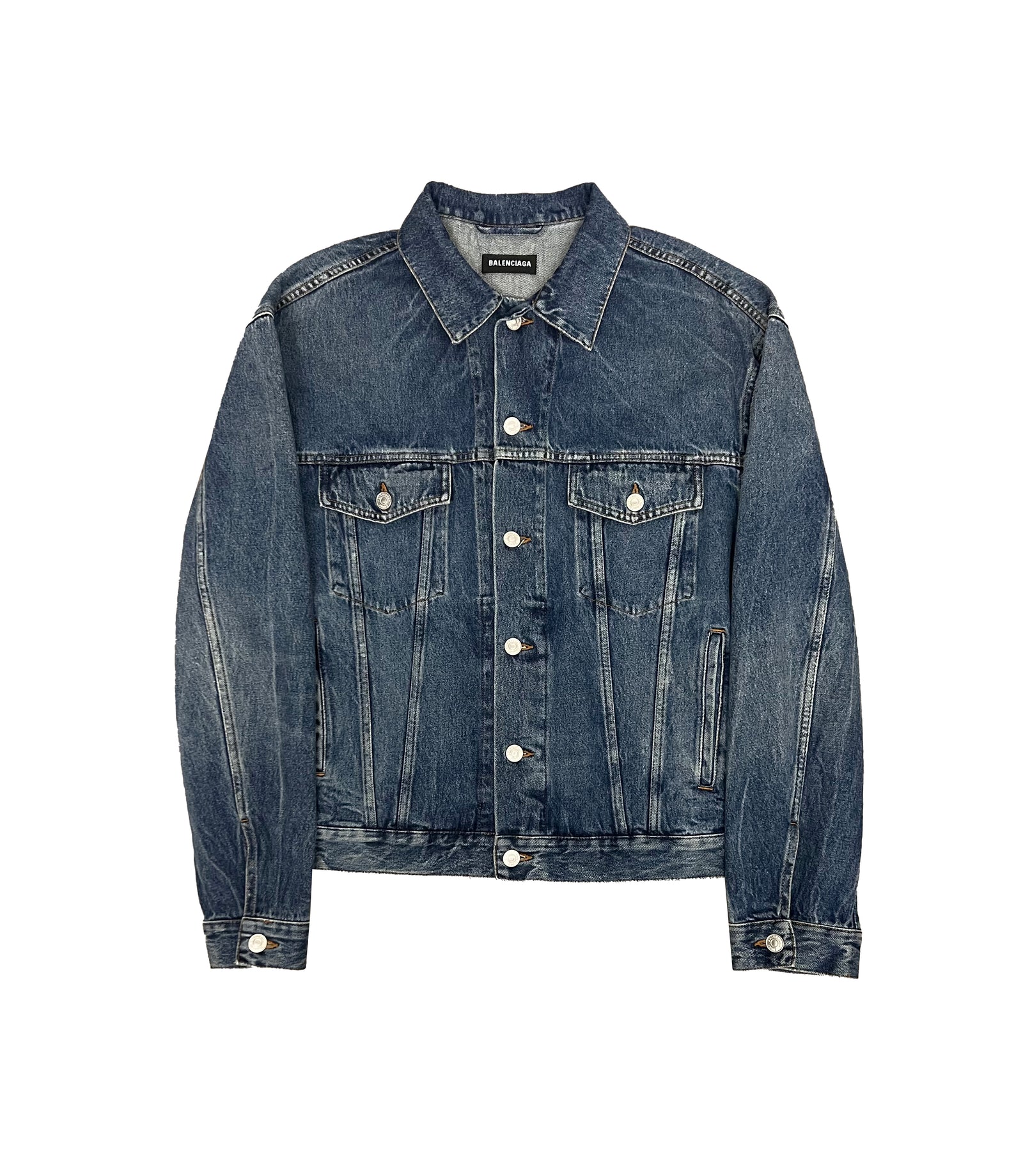 Balenciaga Logo Light Wash Jean Jacket Size Large