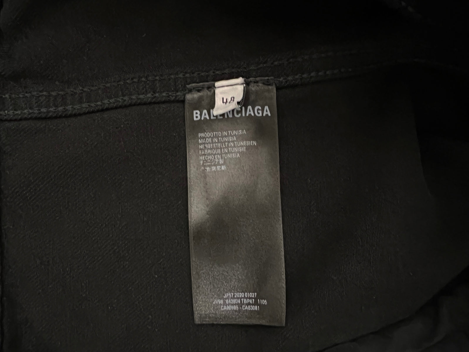 Balenciaga Logo Dark Wash Jean Jacket Size Large