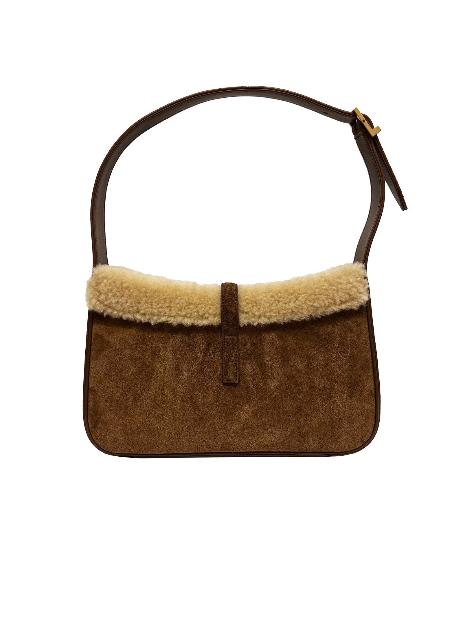 YSL LE 5 À 7 Hobo Bag Brown Sherpa