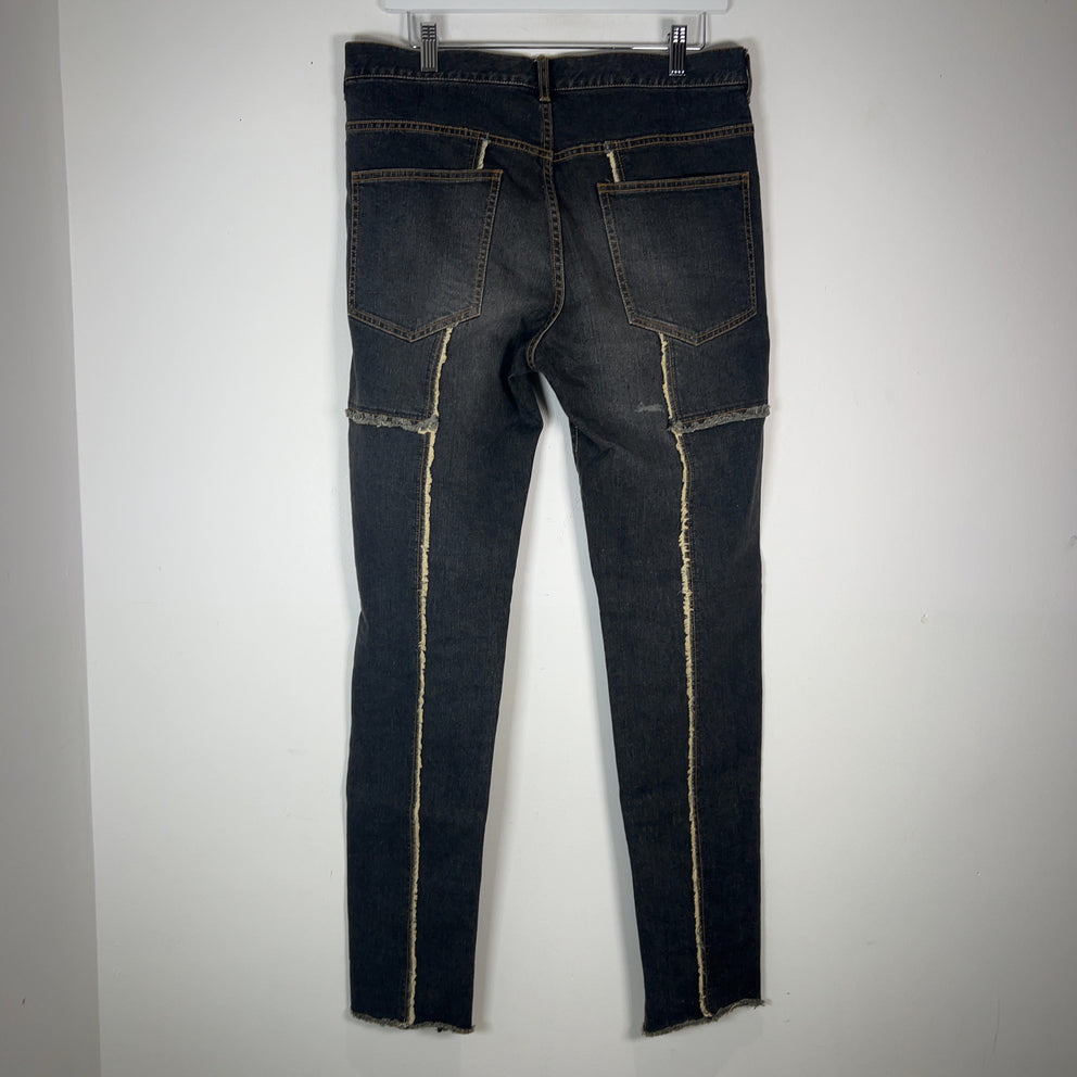 Undercover Reconstructed Raw Centre Seam Denim Jeans