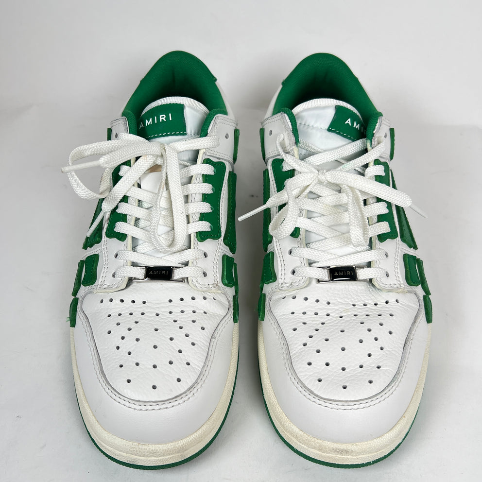 Amiri White/Green Skel Low-Top Sneaker Size 43
