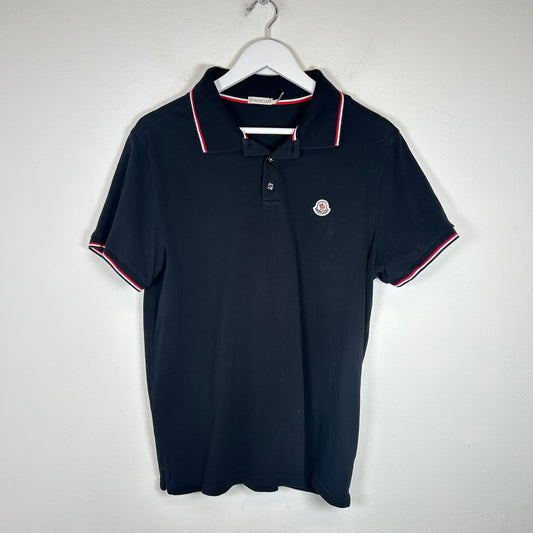 Moncler Navy Logo Polo Shirt Size L