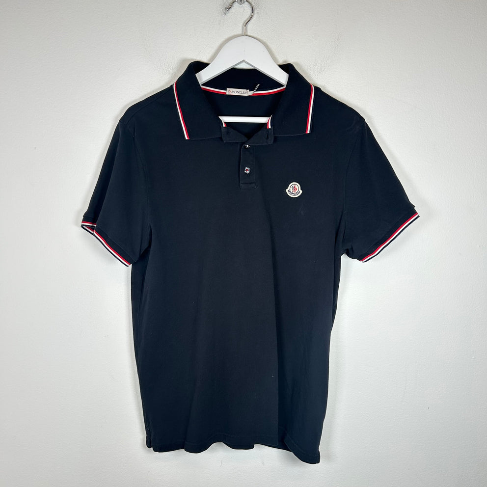 Moncler Navy Logo Polo Shirt Size L