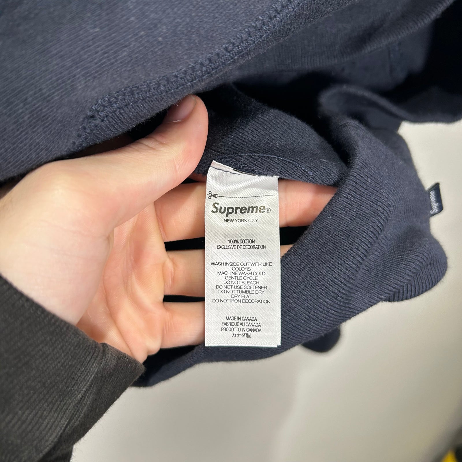 Supreme Pearl Logo Navy Hoodie Size XL