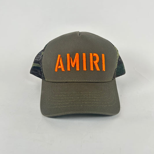 Amiri Military Stencil Green Trucker Hat