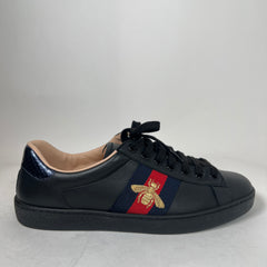 Gucci Black Embroidered Bee Ace Sneaker Size GG 8