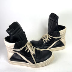 Rick Owens Black/Milk Geobasket Sneakers