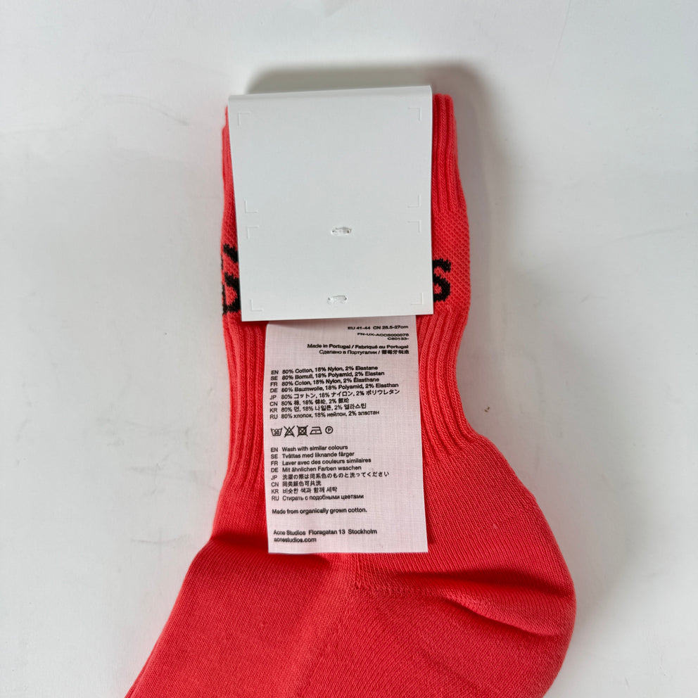 Acne Studios Red Logo Socks