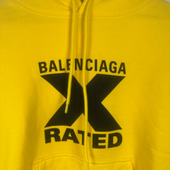 Balenciaga Yellow X Rated Womens Hoodie Size S