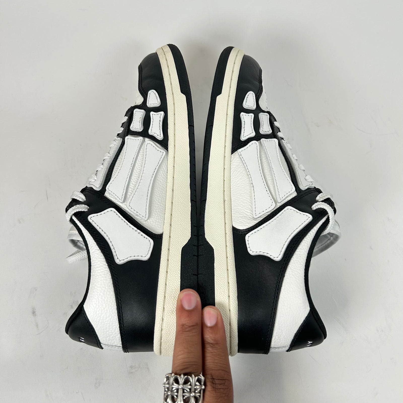 Amiri Black/White Skel Low-Top Sneaker Size 44