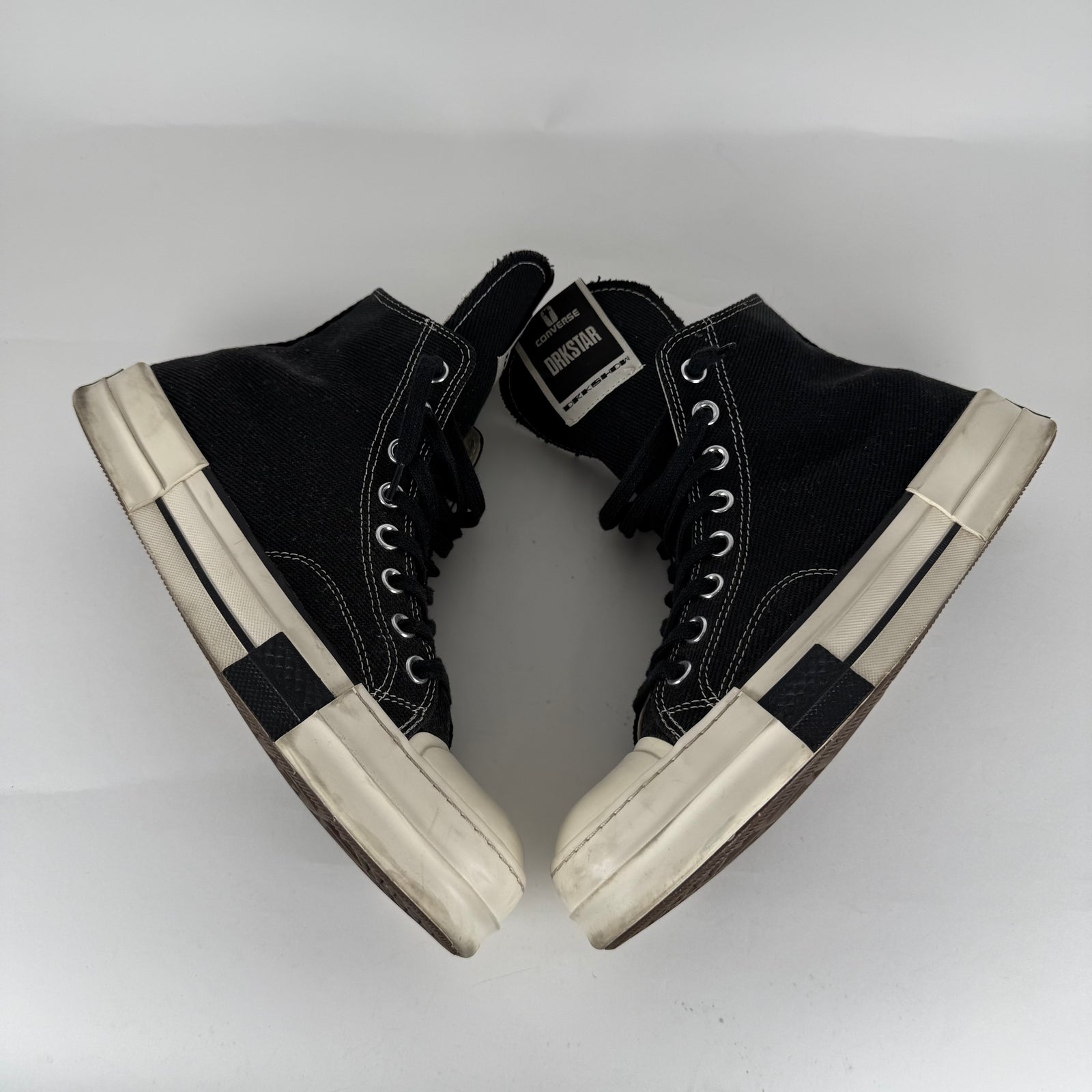 Rick Owens DrkShdw 'Drkstar' Black Hightop Converse Size 9