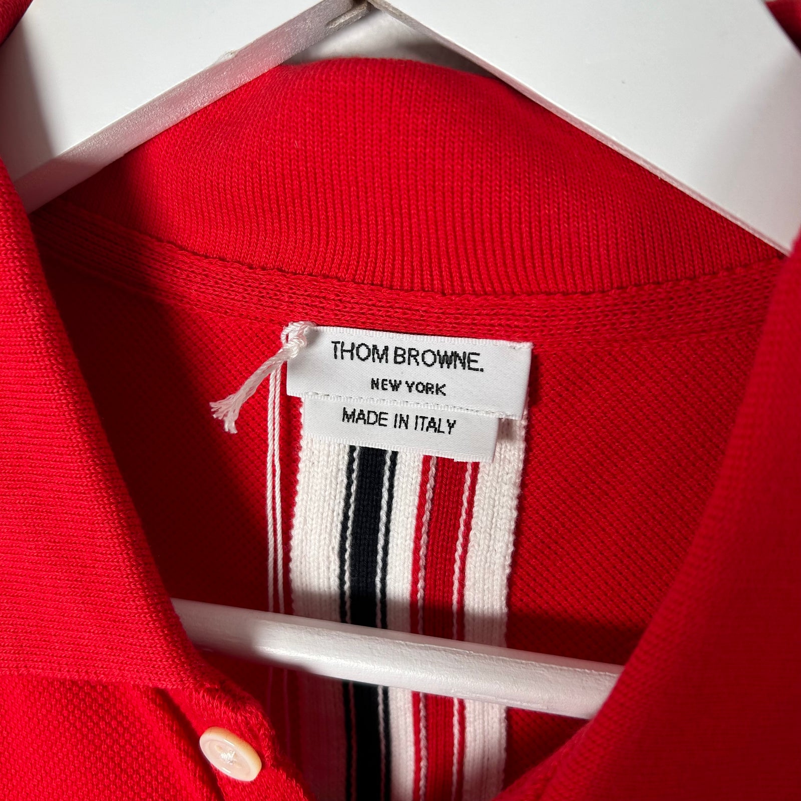 Thom Browne 1/4 Stripe Polo Size XS