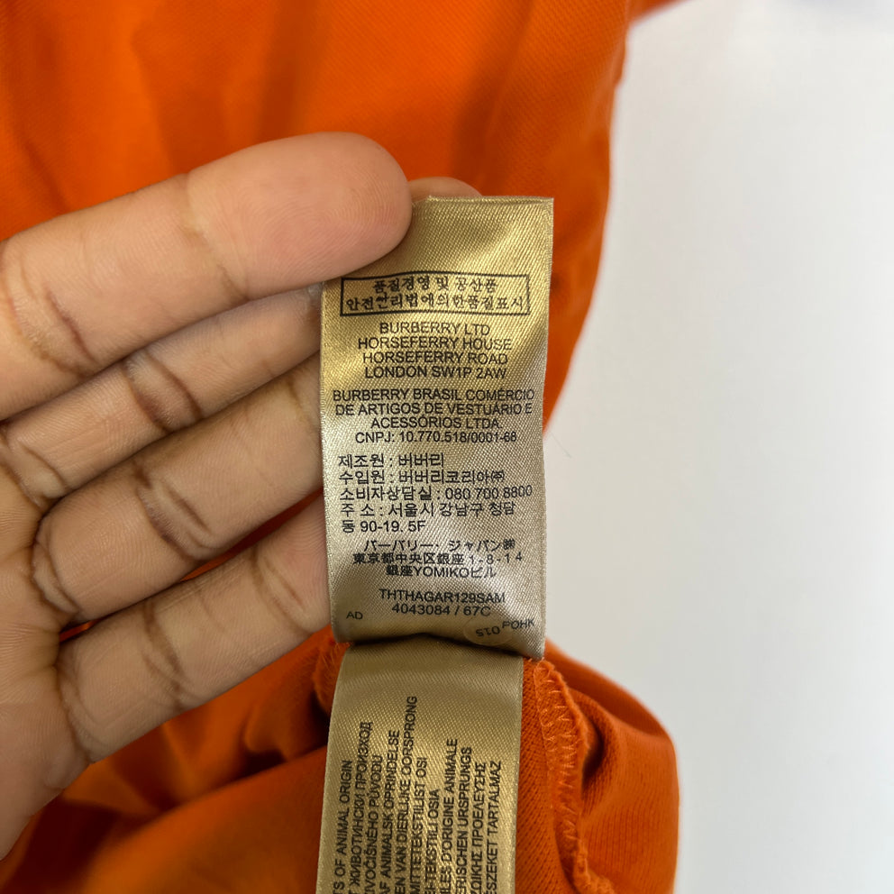 Burberry Orange Check Polo Shirt