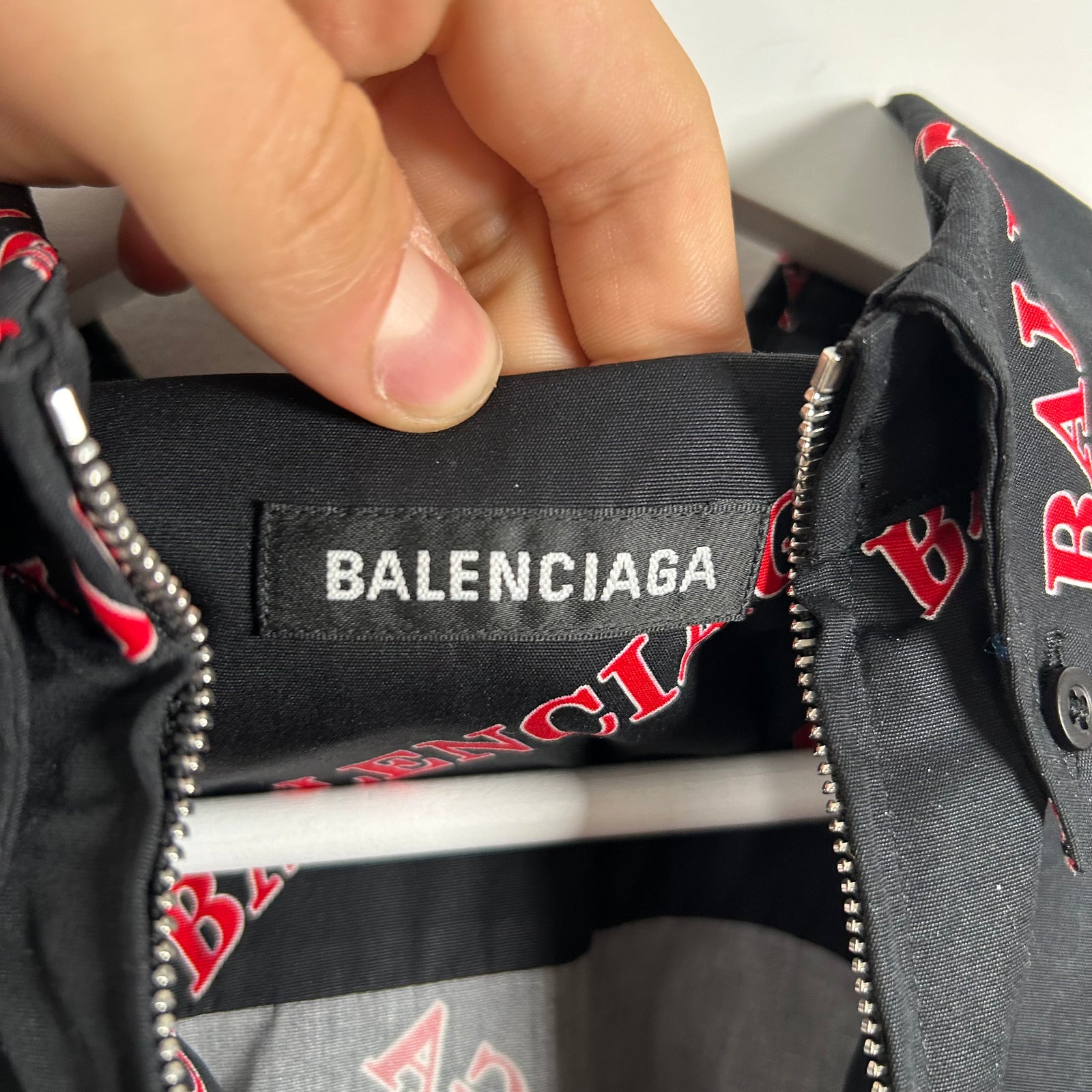 Balenciaga 2020 All Over Spell Out Zip Up Jacket Size XXL