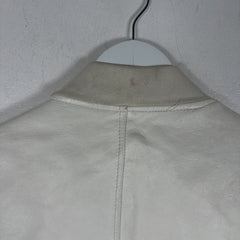 Raf Simons SS23 White Leather Bomber Jacket