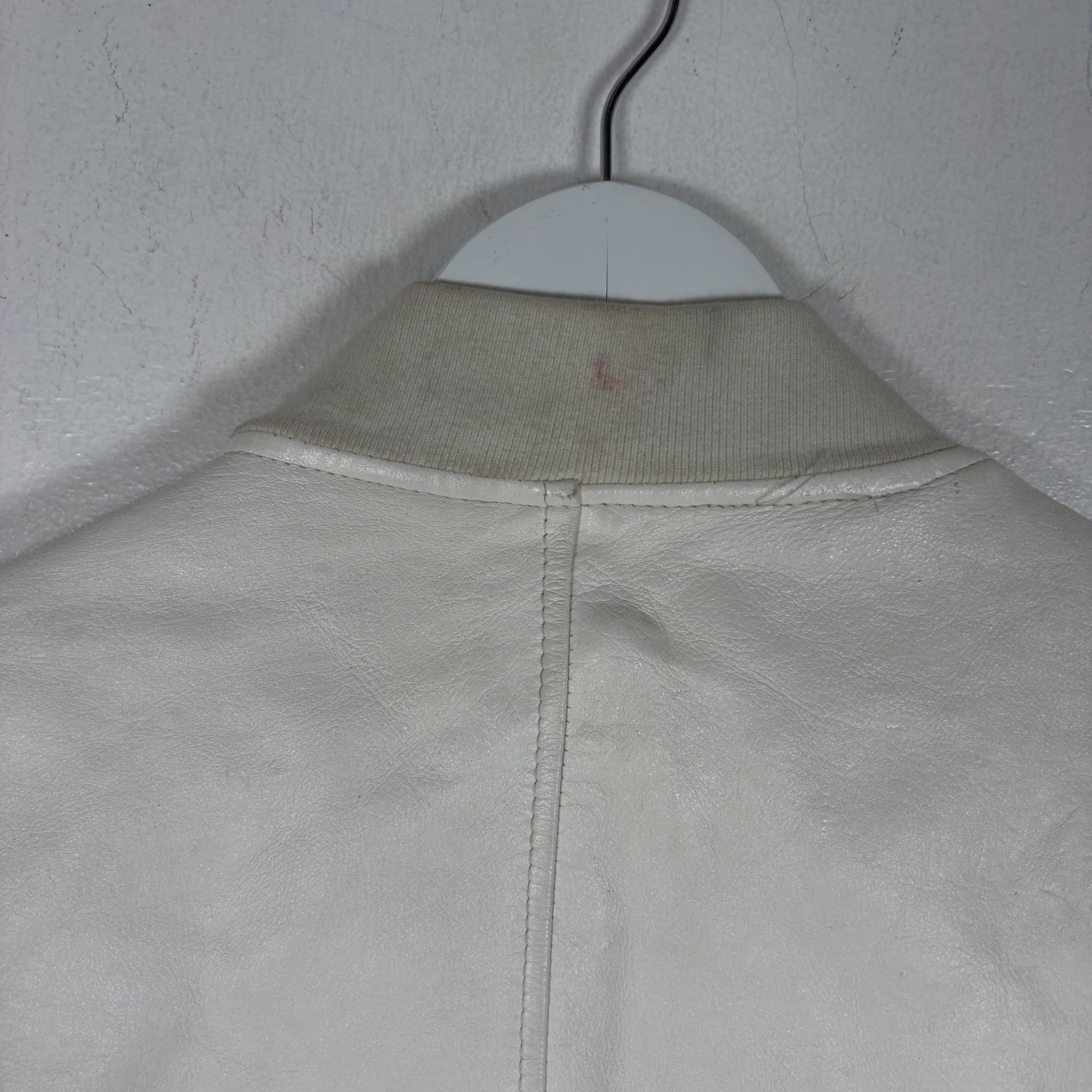 Raf Simons SS23 White Leather Bomber Jacket