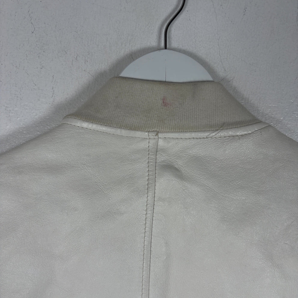 Raf Simons SS23 White Leather Bomber Jacket