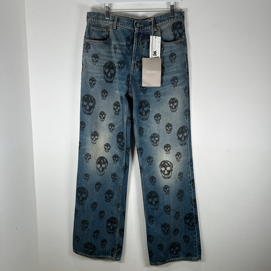 Alexander Mcqueen Baggy Skull Print Jeans Size 34