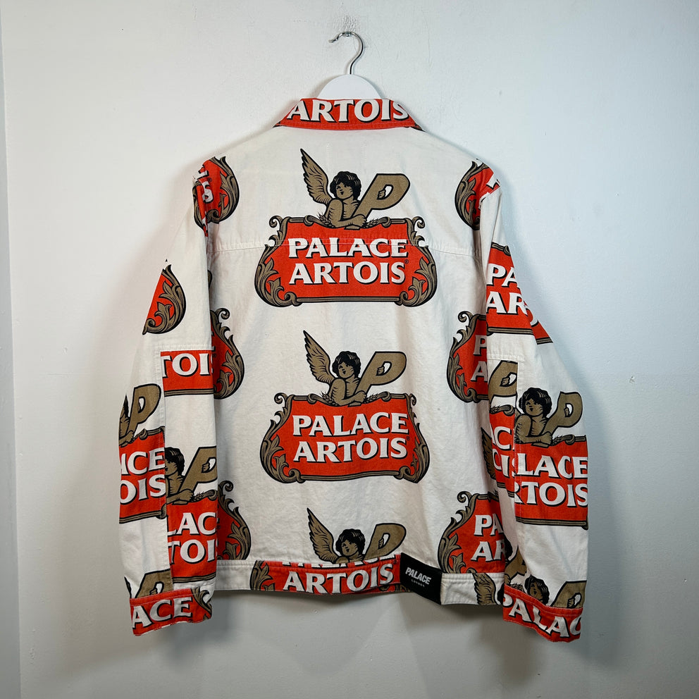 Palace x Stella Artois All Over Logo Print Jean Jacket Size L