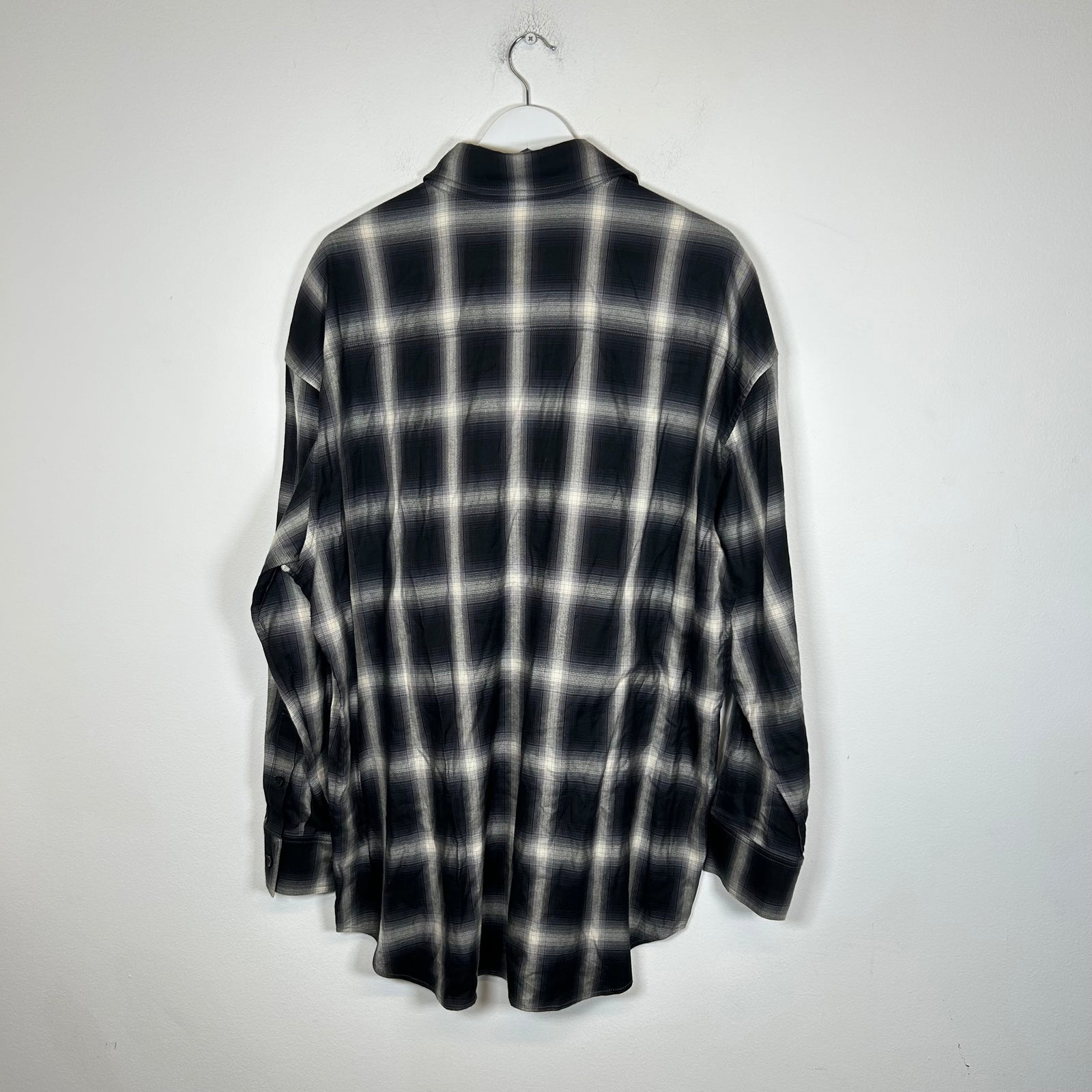 Amiri Black Plaid Check Flannel Shirt Size L